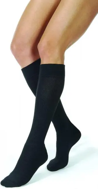 JOBST ActiveWear Compression Stockings, Knee High, MED, Black, Closed Toe, PR/1