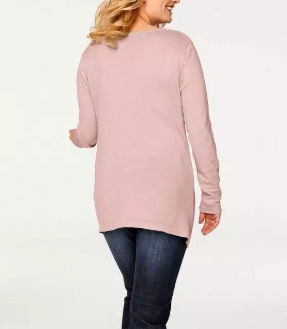 Heine Timeless Damen Pullover Pulli Feinstrick Langarm Wasserfall Rose Neu 3