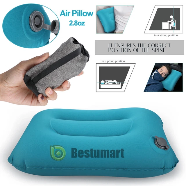 Portable Air Travel Pillow Airplane Neck Head Cushion Camping Hiking Nap Rest