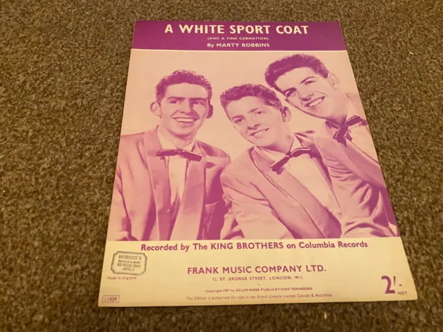 Mlf2 Sheet Music - A White Sport Coat - The King Brothers - Columbia Records