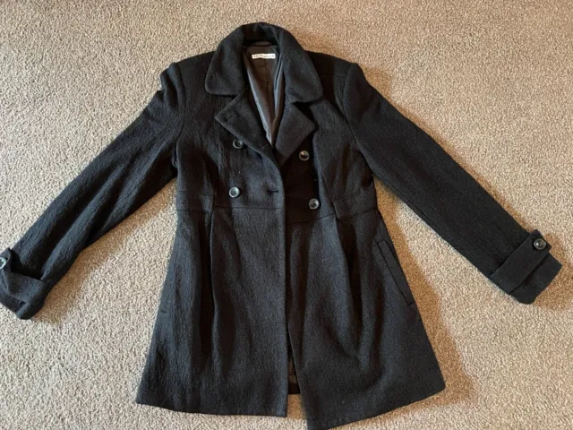 Women's Black Coat - HotOption (Target AU) - Size 14 - Good Condition, Pre-Owned