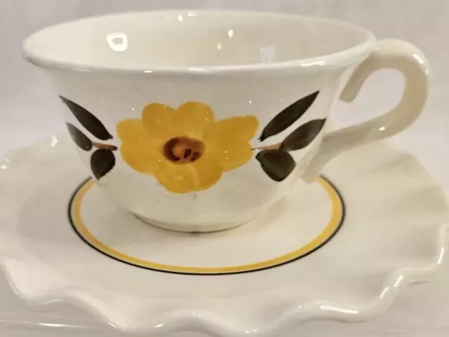 Vintage Stangl Pottery Trenton N.J. Sunshine Sunflower Coffee Tea Cup & Saucer