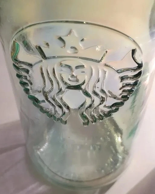 Starbucks Coffee Recycled Glass Water Bottle Cold Travel Cup 20 oz w/ Metal Lid