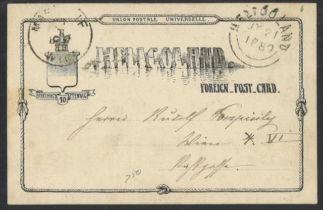 Altdeutschland Helgoland 1889 Ganzsache Postkarte P6 nach Wien Österreich