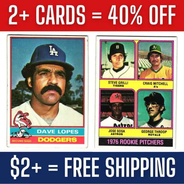 1976 MLB Topps Baseball Cards / #441-660 / You Pick / EX-MT