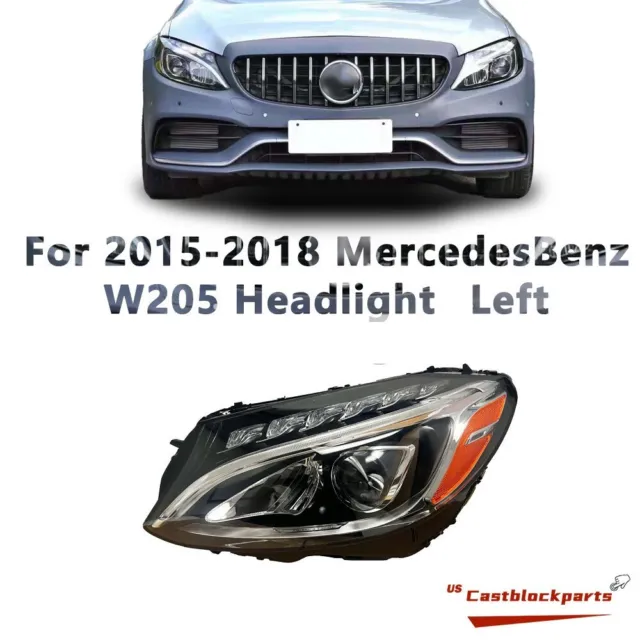 For 2015 16 17 18 Mercedes Benz C-Class C300 W205 Side Driver Left LED Headlight