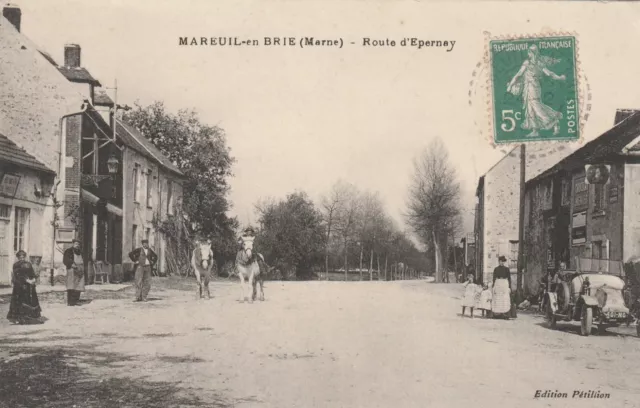 CPA 51 MAREUIL en BRIE (Marne) Route d'Epernay