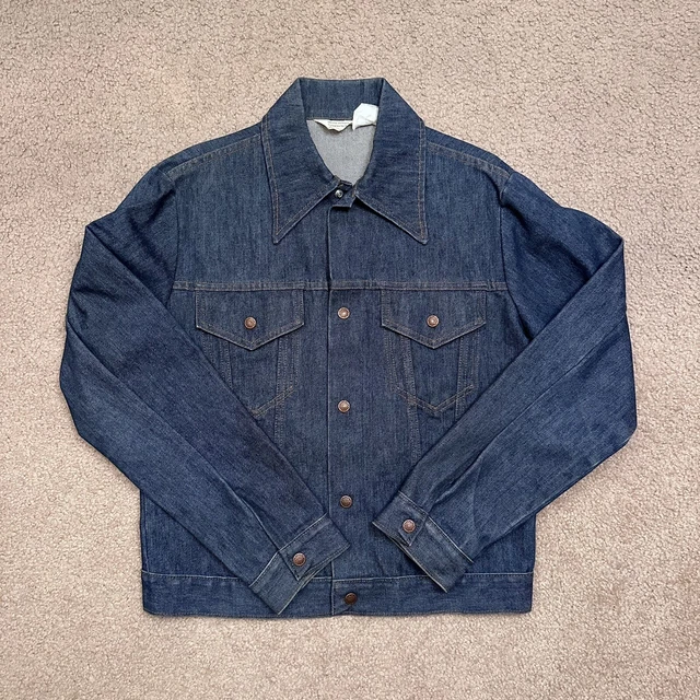 VINTAGE JCPENNEY SELVEDGE Denim Men’s Jacket Snap Button Size Medium