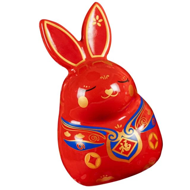 Statue di coniglio fortunato Piggy Bank Bunny Saving Bank Ornment Figurina