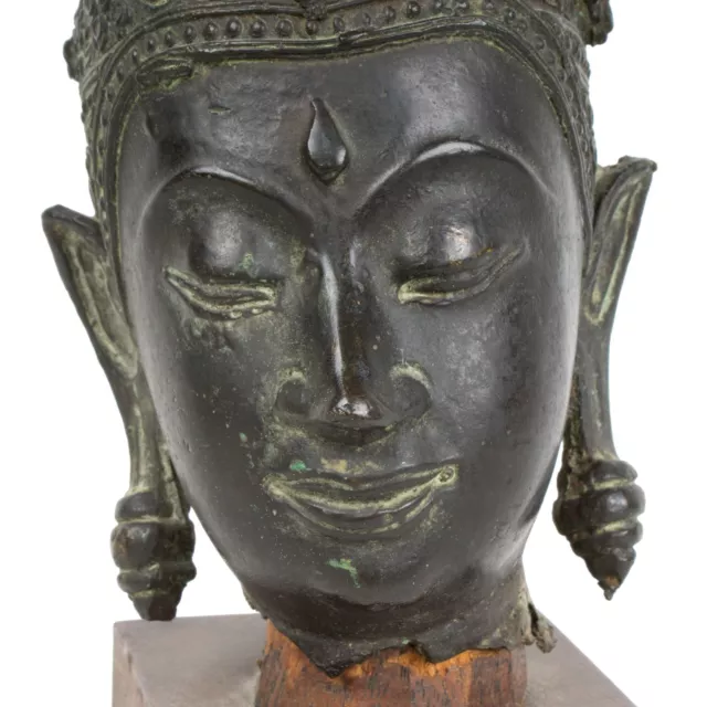 Thailand 17./18. Jh. Bronzekopf - A Thai Bronze Head of Buddha- Tête De Bouddha 3