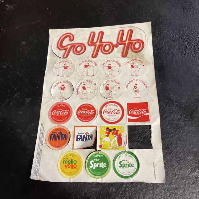 Sheet Of 19 Vintage Russell Coca Cola YoYo Stickers