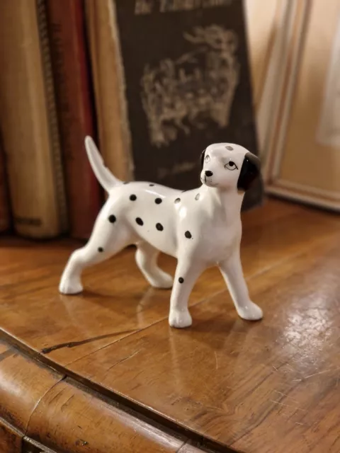 Charming Vintage Mid Century Porcelain Standing Spotted Dalmatian Dog Figurine 3