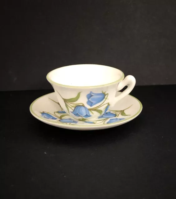 Antique Crown Staffordshire Miniature Cup & Saucer English Bone China