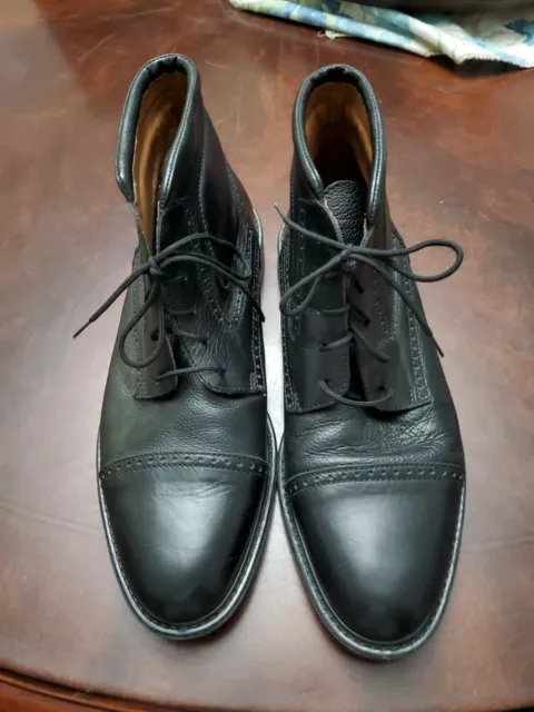 Jarman Mens Boots Shoes Size 11.5 D Leather Upper Black Comfortable