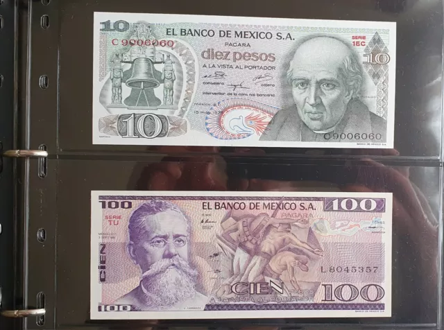 Mexico Set of 2 10-100 (UNC)