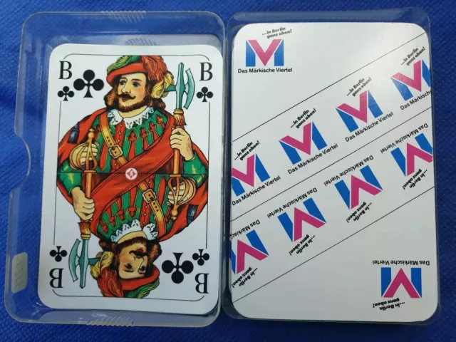Berliner Spielkarten Das Märkische Viertel Berlin Reklame Kartenspiel Skat 32 B.