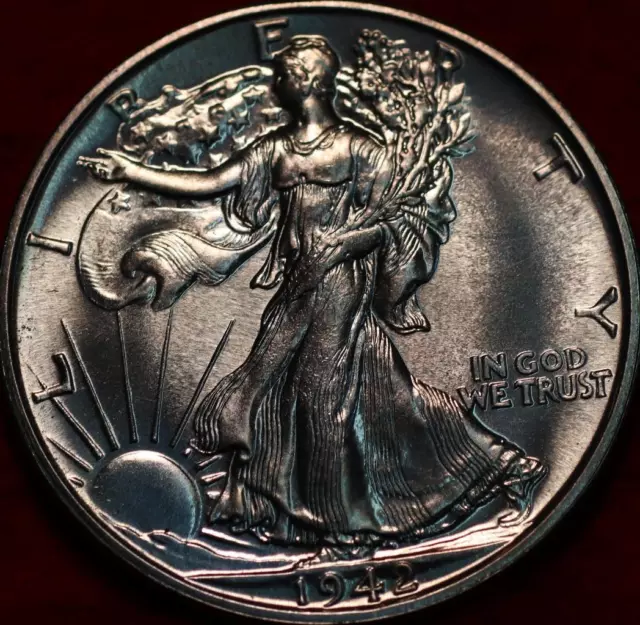 Uncirculated PROOF 1942 Philadelphia Mint Silver Walking Liberty Half