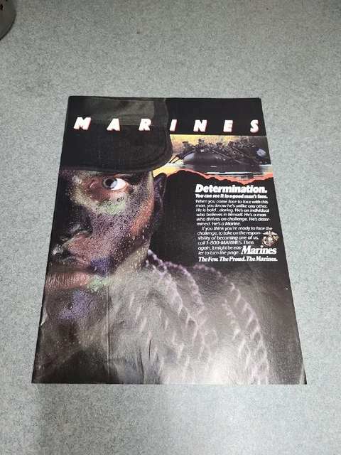 U.S. Marines The Few The Proud 1988 Vintage Print Ad 8x11 Inches Man Cave