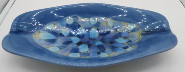 MCM Madeline Originals California Art Pottery Blue Footed Console Bowl Ash Tray