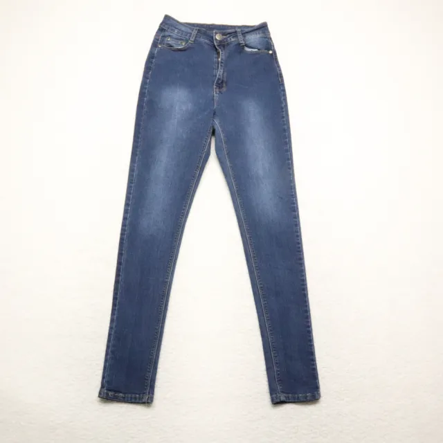 UWJ Women's Size 7/8 Blue Skinny High Rise Dark Wash Cotton Blend Stretch Jeans