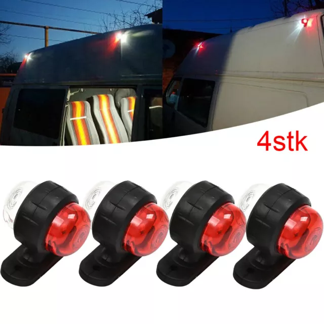 4stk LED Begrenzungsleuchten 12V 24V Positionsleuchten Anhänger LKW PKW weiß Rot