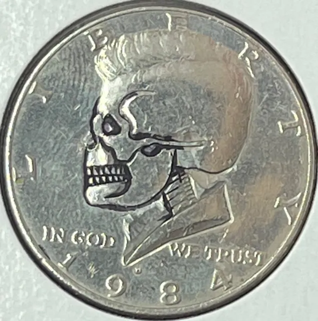 1984 D Hobo Skull Kennedy Half Dollar 08