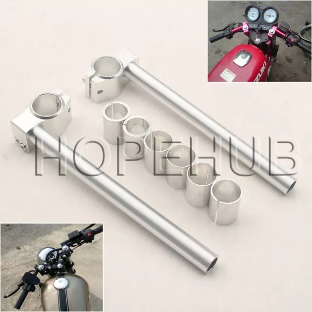 26/30/31/33mm Silver Adjustable CNC Clip On Handlebars Fork Tube Bar Motorcycle