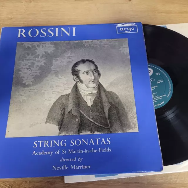 Rossini String Sonatas Neville Marriner Argo Oval Label Zrg 506  N/M  Lp