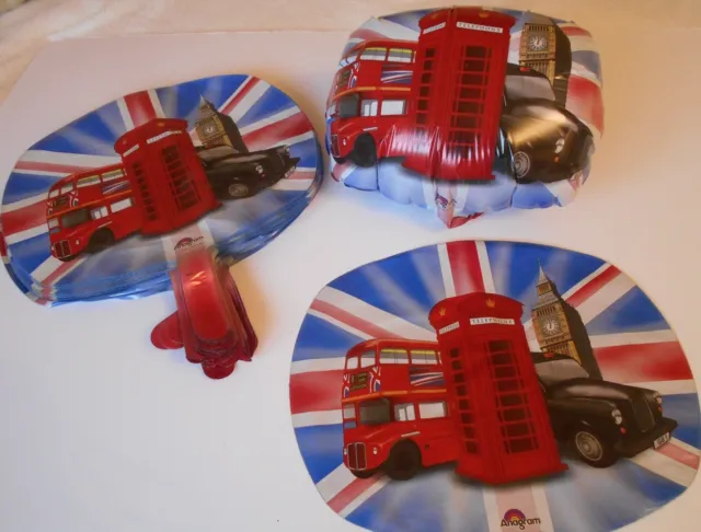 10 Helium / Air Foil Balloons ROYAL WEDDING / LONDON ICONS Wholesale Job Lot