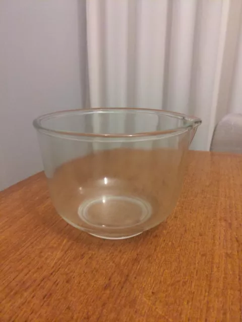 Vintage clear glass Sunbeam Mixmaster mixing bowl small