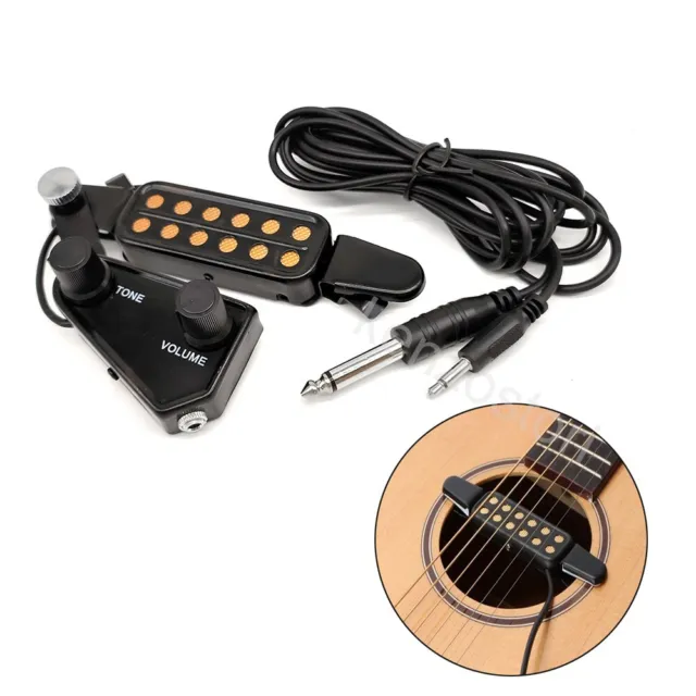 12 Hole Soundhole Pickup Microphone Amplifier Speaker for Acoustic Guitar