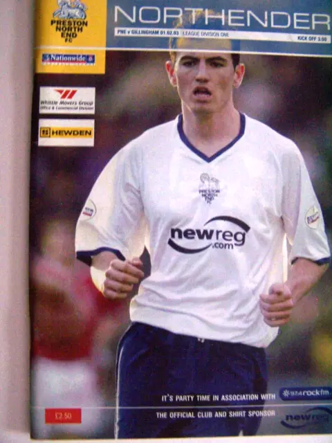 Preston North End, Gillingham, Nationwide Division 1,  2003, Football Programme