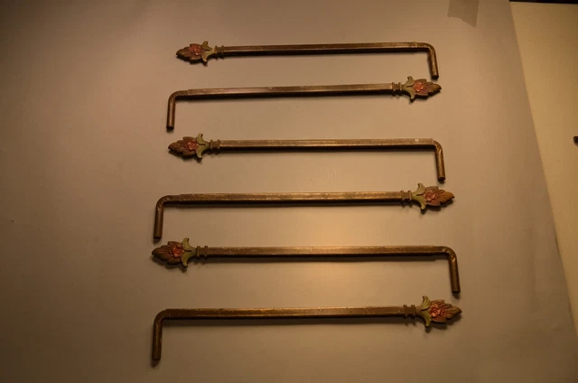 6 Antique Vintage Swing Arm Adjustable Curtain Rods. Antique Window Hardware