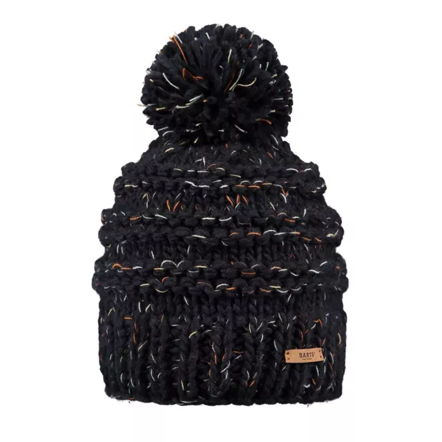 Womens Barts Jasmin Knit Bobble Beanie Ski Hat Navy