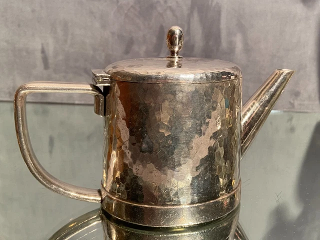 Cafetière théière 50cl métal argenté d'hôtellerie martelé Hôtel Giraudy's Nice 5
