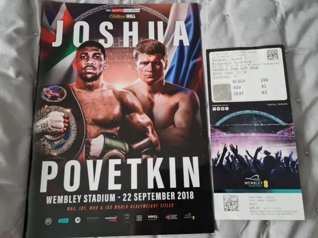 Anthony Joshua Programme (22nd Professional Fight) *With Fight Ticket!!!