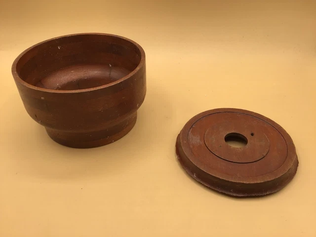 Antique Wood Mold Foundry Pattern Industrial steampunk sand cast - pot with base