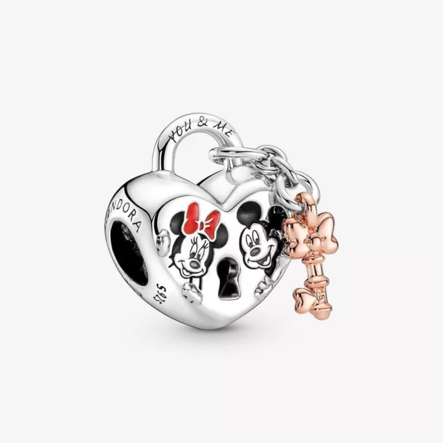 Genuine Pandora Mickey & Minnie Mouse Charm Disney Padlock ALE  Dangle 925