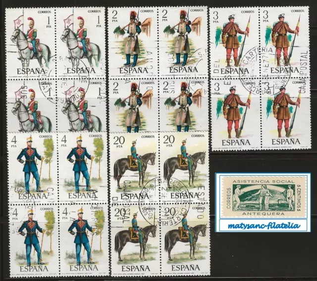 España 1977. Edifil 2381/2385. Serie Completa B4 "Uniformes Militares" . Usada.