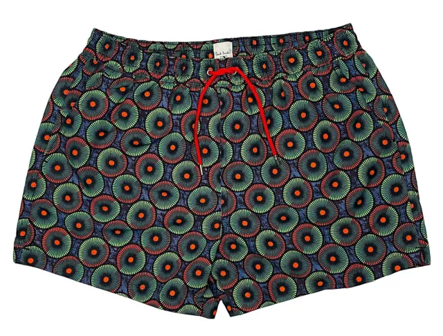 PAUL SMITH Green Red Blue Spiral Dome Trippy Men’s Swim Trunks XL  NEW  $150