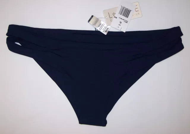 L*SPACE Estella Cutout Bikini Bottom XL x-large Midnight Blue Full Back Swim NWT