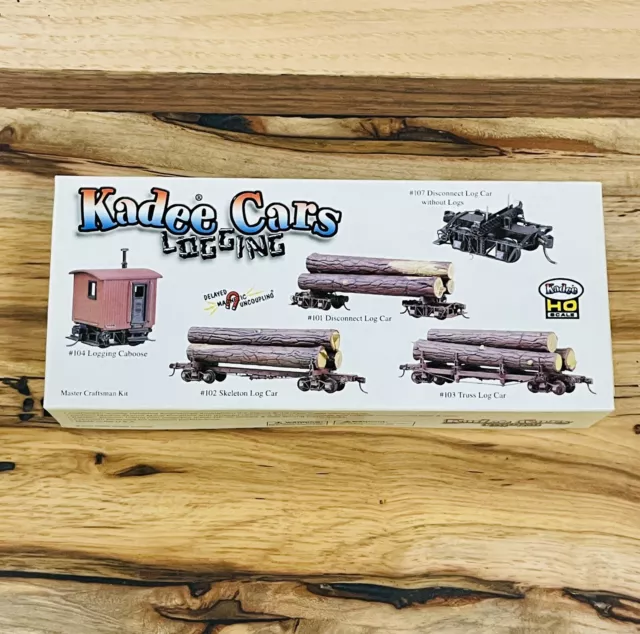 Kadee 102 HO Scale 42' Skeleton Log Car Kit with Logs - NOS