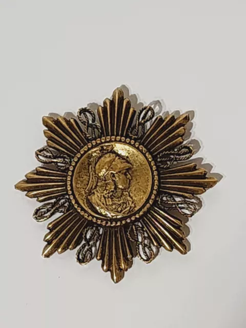 Vintage Rare Large Coro Signed Medallion Brooch Alexander the Great Soldier Pin