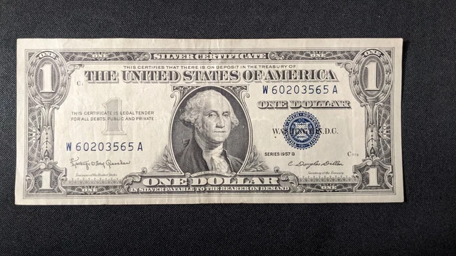 1957 United States One Dollar Silver Certificate Blue Seal - Series 1957 B