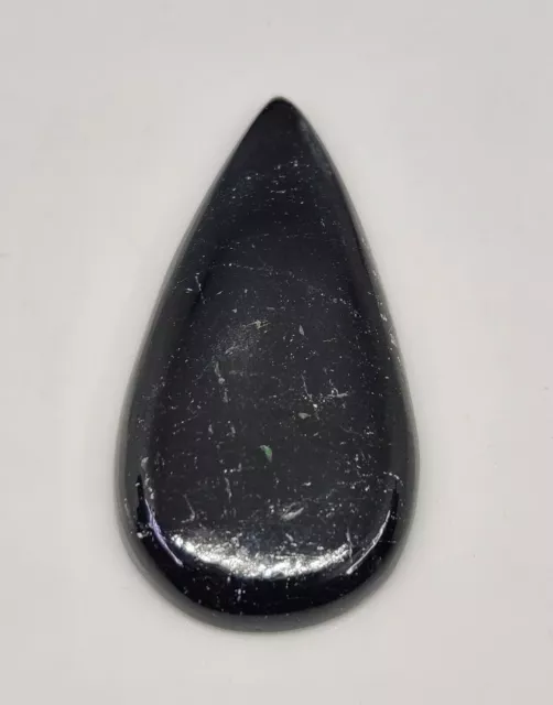 34.75 Cts. Enchanting Natural Black Tourmaline Pear Cabochon Loose Gemstone