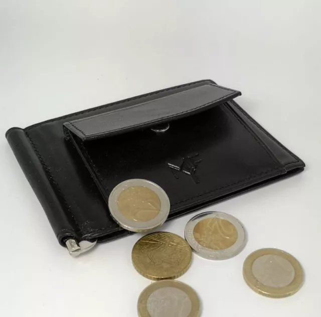 PORTEFEUILLE HOMME PORTE-CARTES Porte-Monnaie Avec Épingle a Billets En  Cuir EUR 24,90 - PicClick FR