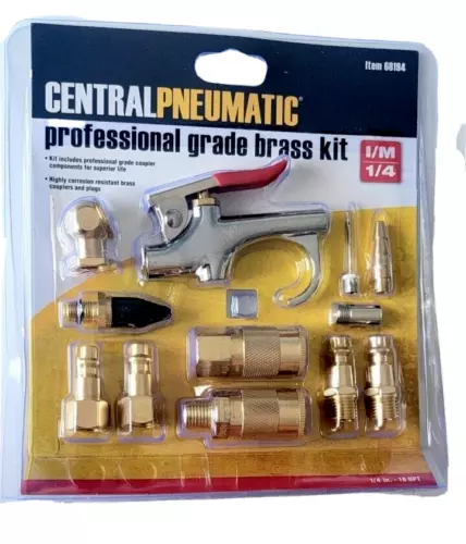 BRAND NEW Pneumatic Professional grade Air Tool Accessory brass kit 12 pc 1/4