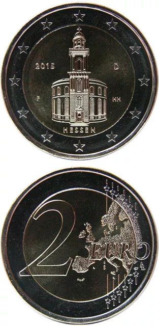 DEUTSCHLAND/GERMANY € 2 Euro 2015 (F) UNC 'Hessen/Paulskirche Frankfurt'