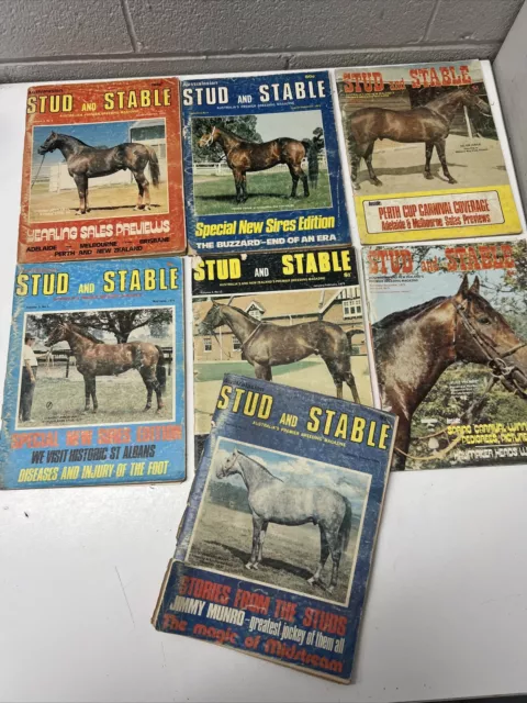 VINTAGE MAGAZINE STUD AND STABLE 1970s LOT RACEHORSE HORSE RACING