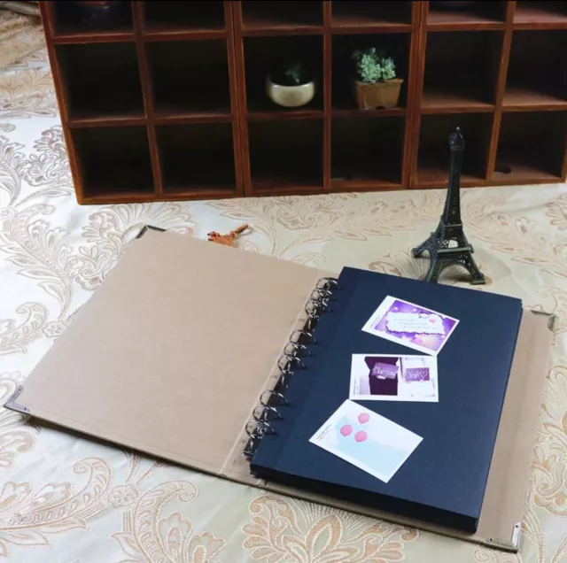9-Ring Binder Burlap Hessian DIY Scrapbook Sketchbook Book Album Wedding Party 3